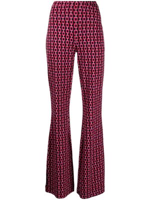 DVF Diane von Furstenberg Brooklyn chain-print flared trousers - Pink