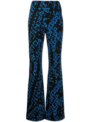 DVF Diane von Furstenberg Brooklyn graphic-print trousers - FOLDED CHAIN BLUE FC