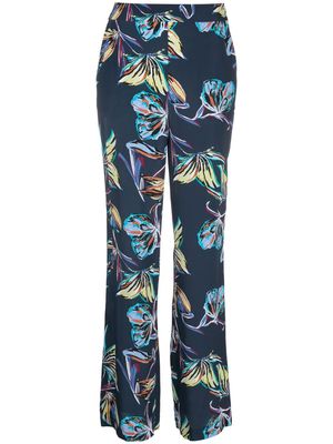 DVF Diane von Furstenberg butterfly-print straight trousers - Blue