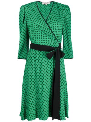 DVF Diane von Furstenberg Charlene polka-dot wrap dress - Green