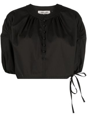 DVF Diane von Furstenberg cropped peasant blouse - Black