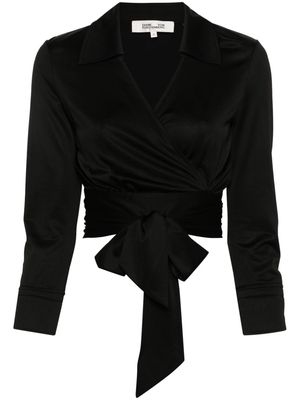 DVF Diane von Furstenberg cropped wrap top - Black