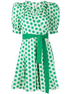 DVF Diane von Furstenberg Elodie spot-print mini dress - Green