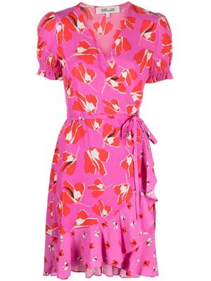 DVF Diane von Furstenberg Emilia graphic-print wrap dress - Pink