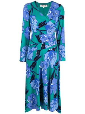 DVF Diane von Furstenberg Feronia wrap printed dress - Blue
