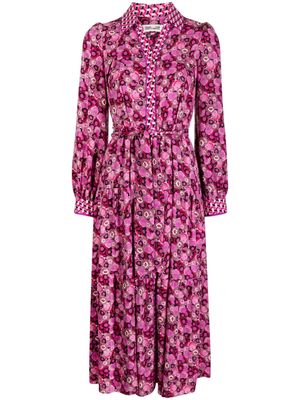 DVF Diane von Furstenberg floral-print belted midi dress - Pink
