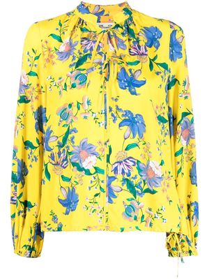 DVF Diane von Furstenberg floral-print chiffon blouse - Yellow