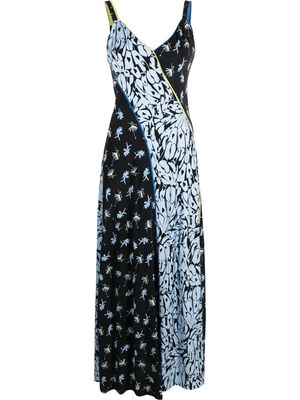 DVF Diane von Furstenberg floral-print patchwork dress - Blue