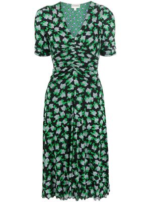 DVF Diane von Furstenberg floral-print reversible midi dress - Green