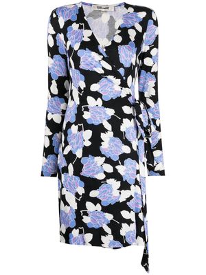 DVF Diane von Furstenberg floral-print silk dress - Black