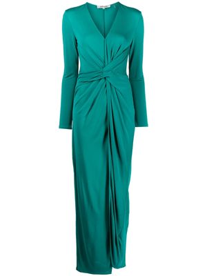 DVF Diane von Furstenberg gathered-detail long dress - Green