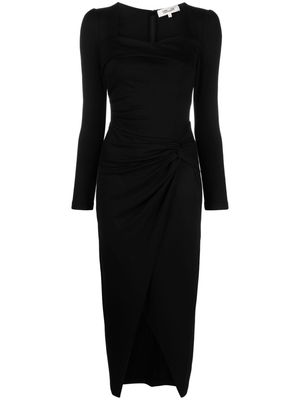 DVF Diane von Furstenberg gathered square-neck midi dress - Black