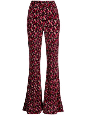 DVF Diane von Furstenberg geometric-pattern flared trousers