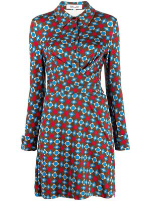 DVF Diane von Furstenberg geometric-print mini dress - Brown