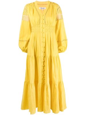 DVF Diane von Furstenberg Gigi openwork-detailing cotton dress - Yellow
