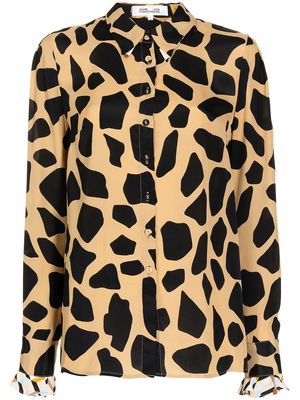 DVF Diane von Furstenberg giraffe-print long-sleeve shirt - Brown