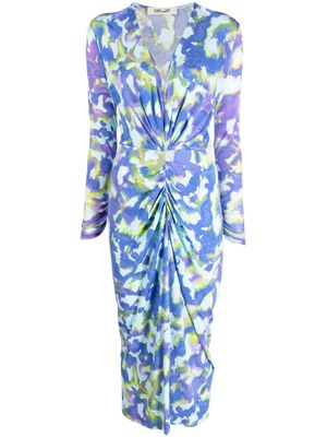 DVF Diane von Furstenberg graphic-print maxi dress - Blue