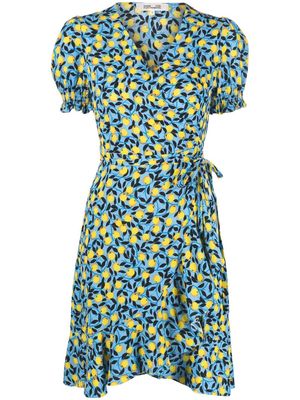 DVF Diane von Furstenberg graphic-print wrap dress - Blue