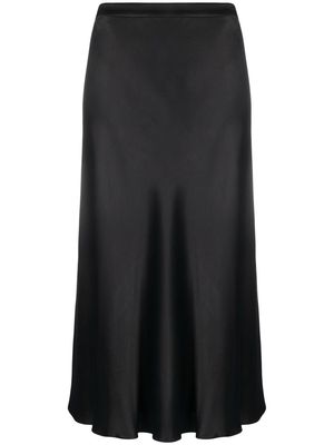DVF Diane von Furstenberg high-waisted satin midi skirt - Black