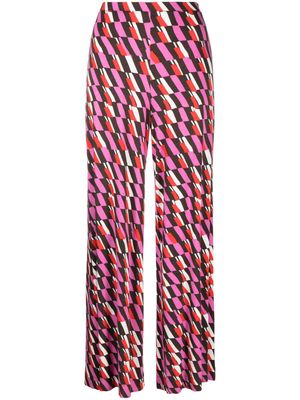 DVF Diane von Furstenberg Holly abstract-print palazzo trousers - Pink