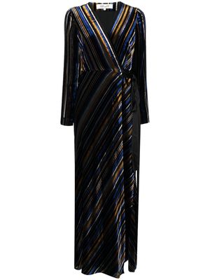 DVF Diane von Furstenberg Jareth velvet wrap maxi dress - Blue