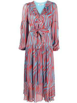 DVF Diane von Furstenberg Jaxson zebra-print midi dress - Blue