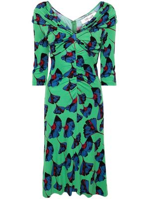 DVF Diane von Furstenberg Jim floral-print midi dress - Green