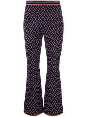 DVF Diane von Furstenberg Juno patterned jacquard trousers - Blue