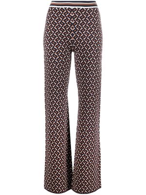 DVF Diane von Furstenberg Karissa patterned-jacquard trousers - Brown