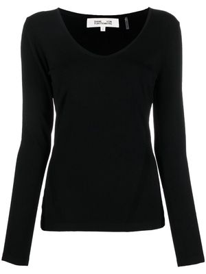 DVF Diane von Furstenberg knitted slim-fit top - Black