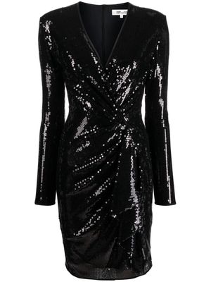 DVF Diane von Furstenberg Lexa sequin-embellished wrap dress - Black