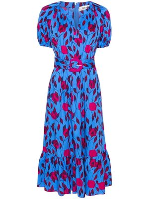 DVF Diane von Furstenberg Lindy floral-print midi dress - Blue