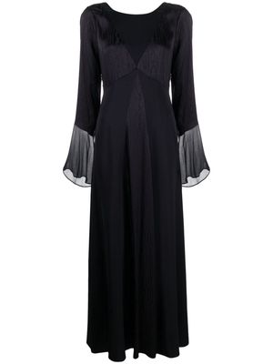 DVF Diane von Furstenberg long-sleeved panelled maxi dress - Blue