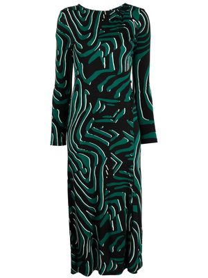 DVF Diane von Furstenberg Lugosi swirl-print midi dress - Black