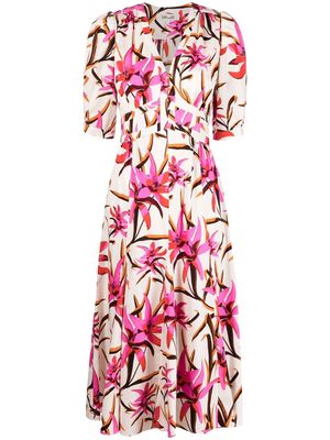 DVF Diane von Furstenberg Melissa floral-print midi dress - Neutrals