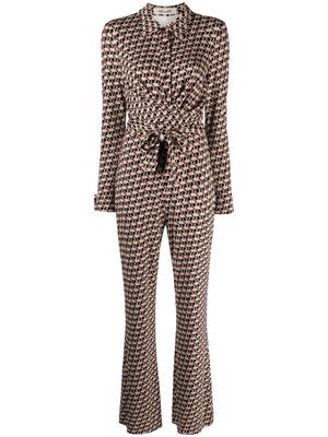 DVF Diane von Furstenberg Michelle abstract-print jumpsuit - Brown
