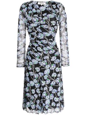 DVF Diane von Furstenberg Missy floral-print midi dress - Black