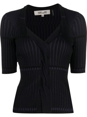 DVF Diane von Furstenberg Monaco braided-knit sweater - Black