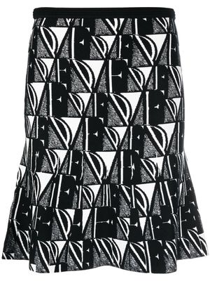 DVF Diane von Furstenberg monogram knitted straight skirt - Black