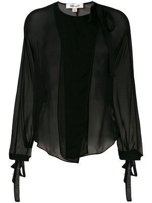 DVF Diane von Furstenberg neck tie blouse - Black