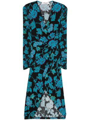 DVF Diane von Furstenberg Nevine floral-print midi dress - Black