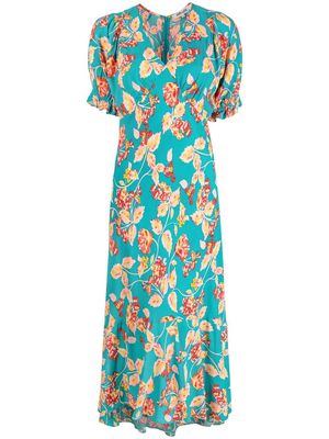DVF Diane von Furstenberg Orla floral-print midi dress - Blue