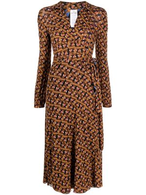 DVF Diane von Furstenberg Phoenix geometric-print reversible dress - Brown