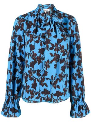 DVF Diane von Furstenberg printed long-sleeve blouse - Blue
