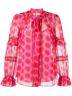 DVF Diane von Furstenberg pussy-bow collar blouse - Pink