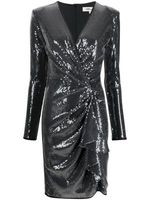 DVF Diane von Furstenberg sequin-embellished wrap dress - Grey