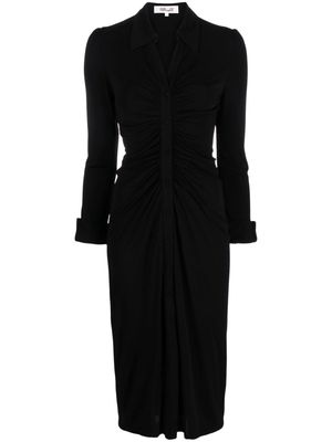 DVF Diane von Furstenberg Sheska ruched shirtdress - Black
