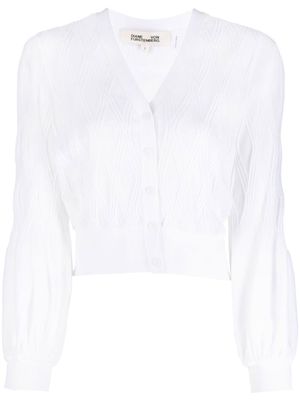 DVF Diane von Furstenberg textured-knit cardigan - White