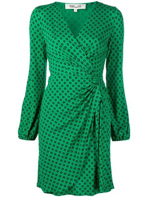 DVF Diane von Furstenberg Toronto spot-print mini dress - Green