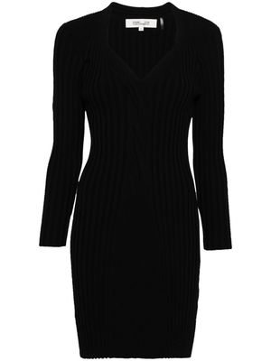DVF Diane von Furstenberg Vernoique ribbed midi dress - Black
